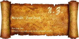 Novák Zerind névjegykártya